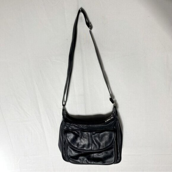 Vintage Bentley Black Leather Purse Shoulder Bag Handbag - Picture 1 of 14